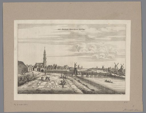 View of the Zaagmolenpoort in Amsterdam