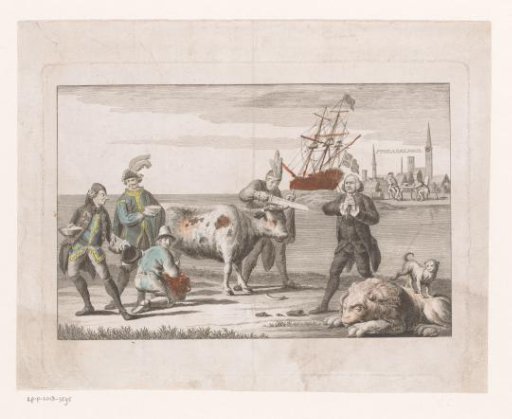 View of Philadelphia with figures and animals in the foreground