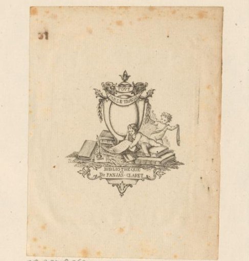 Ex libris of Elie Fanjas-Claret