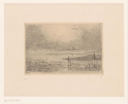 View of a lagoon, possibly in Venice