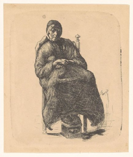 Seated Old Woman with a Stove