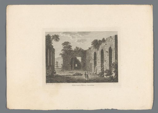View of the ruins of O'Rourke Hall
