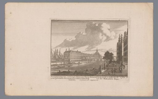 View of the State Naval Magazine, the Admiralty Shipyard and the Oosterkerk in Amsterdam