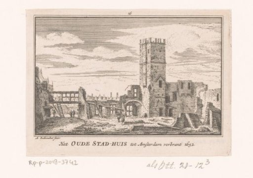 Ruin of the Old Town Hall of Amsterdam after the fire, 1652