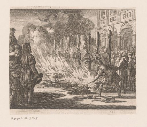 Eight Anabaptists burned at the stake on the Dam in front of the town hall, 1549