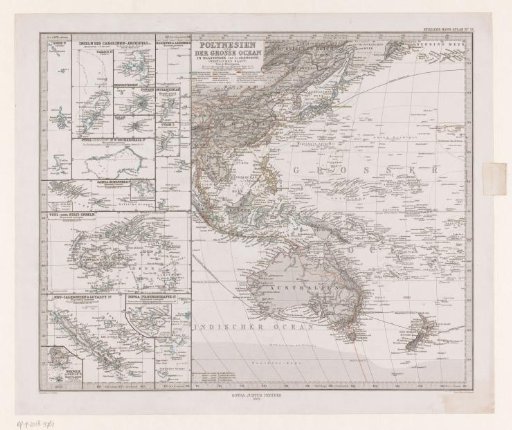Map of Polynesia and the Great Ocean with Australia and a Part of Asia