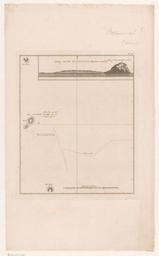 Map and View of the Island of Iwo Jima off the Japanese Coast