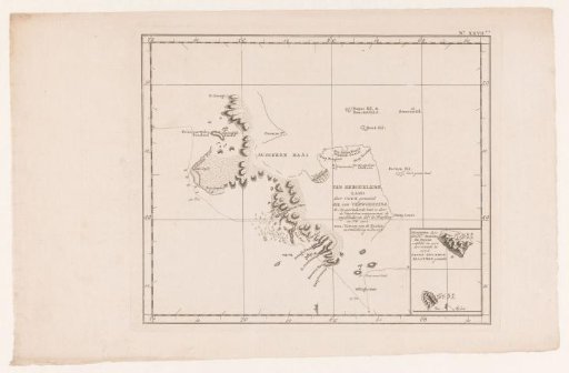 Map of the Kerguelen in the Indian Ocean