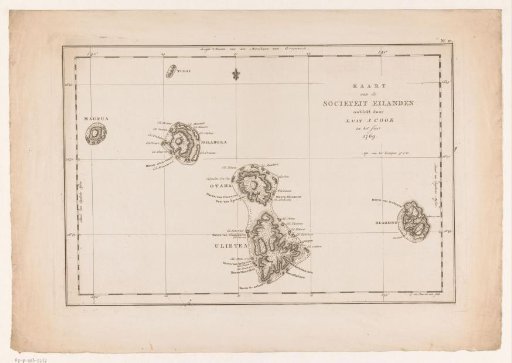 Map of the Society Islands in French Polynesia