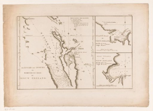Map of three bays in New Zealand