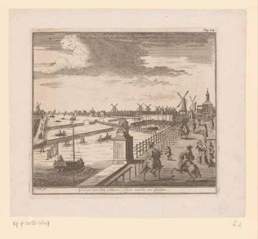 View of the Hogesluis and the Amstel, with the Weesperzijde on the left and the Utrechtsepoort on the right