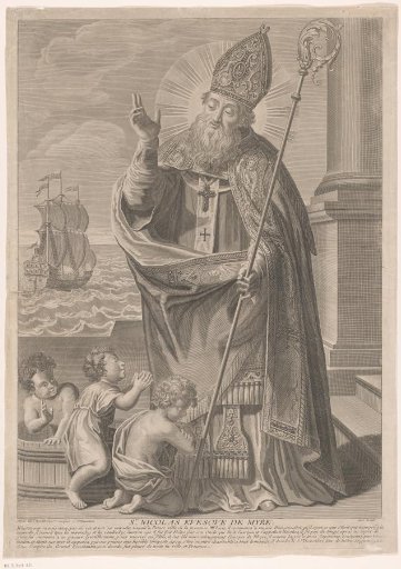 Saint Nicholas brings three children back to life