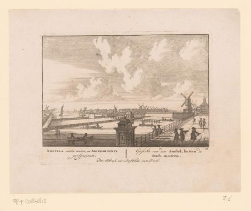 View of the Hogesluis and the Amstel, with the Weesperzijde and the Utrechtsepoort