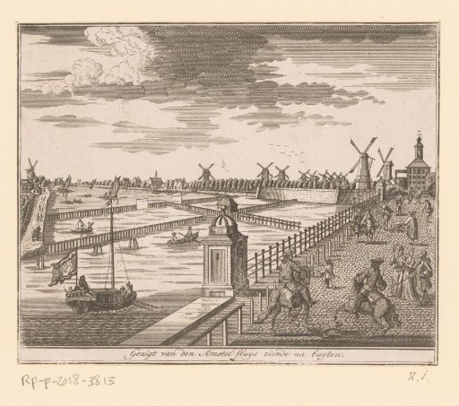 View of the Hogesluis and the Amstel, with the Weesperzijde on the Left and the Utrechtsepoort on the Right