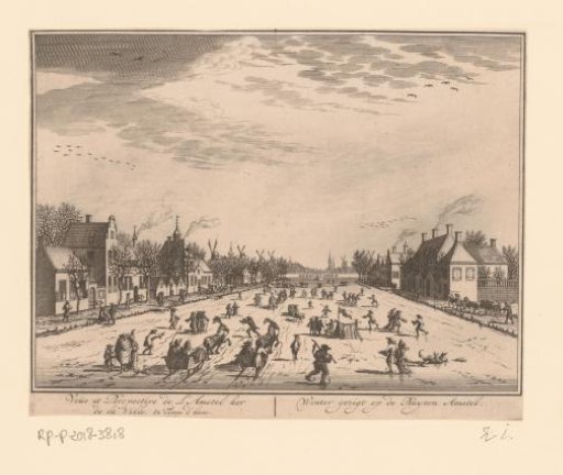 View of the frozen Amstel