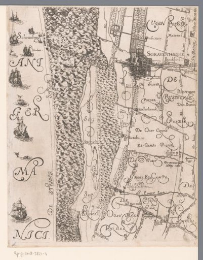 Map of the Hoogheemraadschap of Delfland, with The Hague and surroundings, middle left part