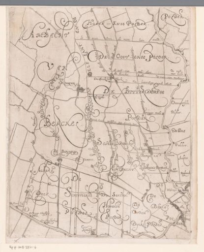 Map of the Hoogheemraadschap of Delfland, with Berkel and Rodenrijs, middle right part