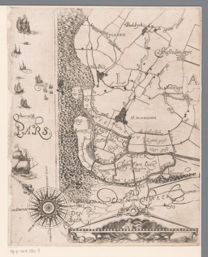 Map of the Hoogheemraadschap of Delfland, with 's-Gravenzande and surroundings, lower left part