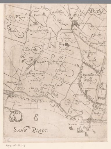 Map of the Hoogheemraadschap of Delfland, with Schipluiden and Maasland, lower middle part
