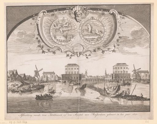 View of the two Blokhuizen in the Amstel
