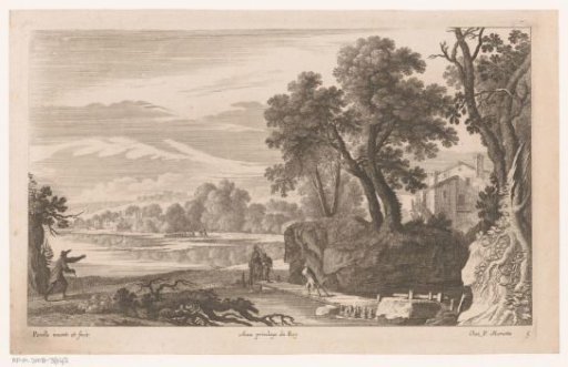 River landscape with a jetty