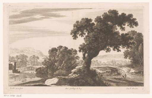 Landscape with a tree by a lake