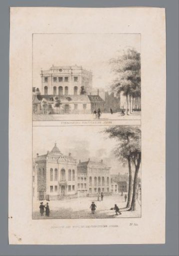 Views of Synagogues in Amsterdam and two tombstones