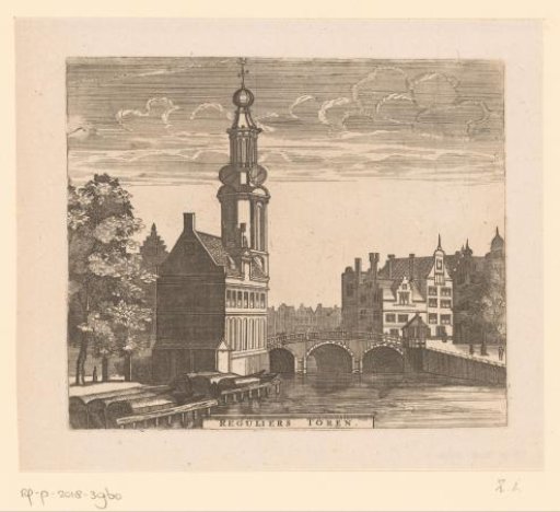 View of the Munttoren in Amsterdam