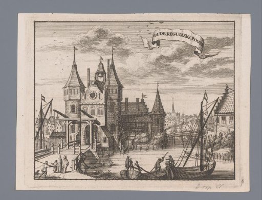 View of the Eerste Regulierspoort in Amsterdam