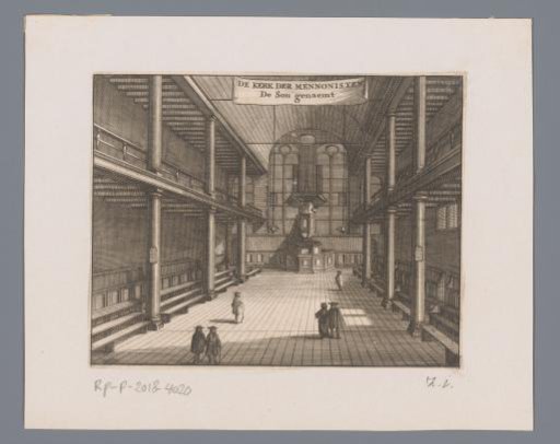 Interior of the Mennonite Church 'De Zon' in Amsterdam
