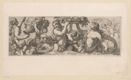 Nereids with a Fruit Basket and Wine Vat Surrounded by Putti