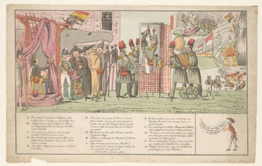 Satirical print on the leaders of the Belgian Revolution, 1830