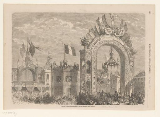 Queen Victoria's arrival at the railway station in Boulogne, 1855