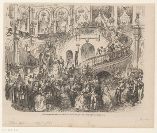 Hôtel de ville at the ball held in honour of Queen Victoria, 1855