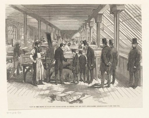 Royal visit to the lithographic printing house of Day & Son, ca. 1855-1860