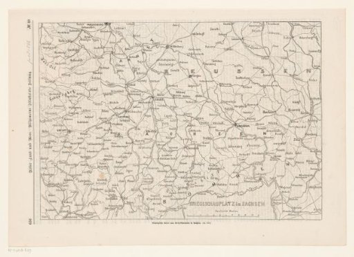 Map of the battlefield in Saxony, 1866