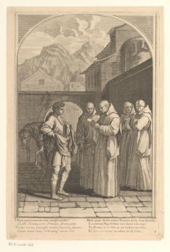 Saint Bruno receiving a message from Pope Urban II