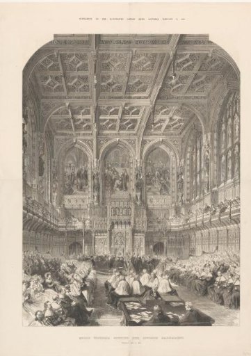 Queen Victoria opens Parliament, 1866