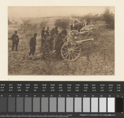 A battery of the famous 75s ready to fire. - At this moment this artillery is the best field artillery in use in Europe
