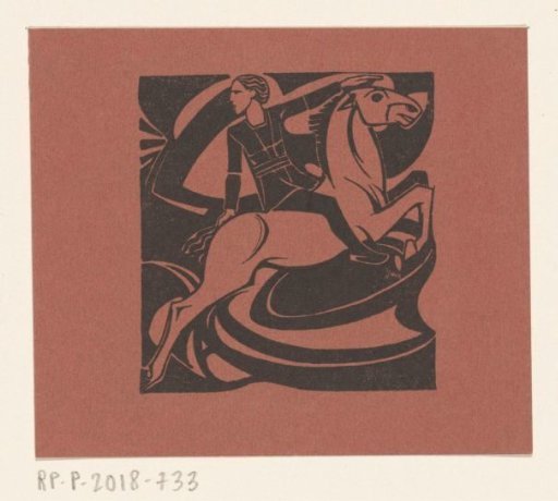 Horseman on a rearing horse
