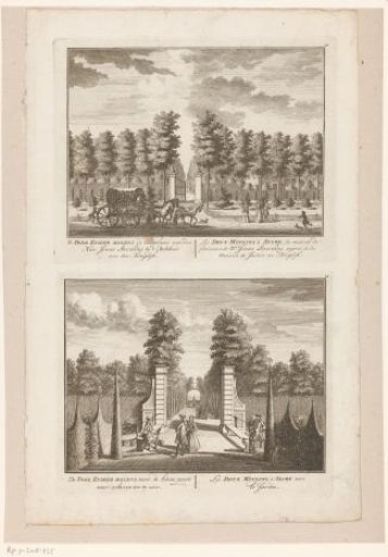 Two views of the driveway of the estate De Twee Suikermolens
