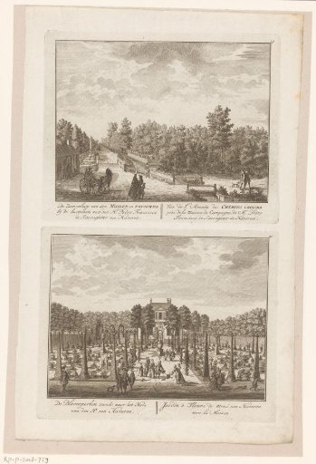 View of the intersection of the Midden- and Kruisweg near the estate Pauw and Hage and a view of the estate Pauw and Hage
