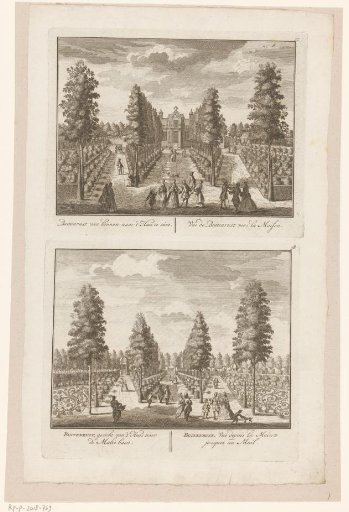 View of the country estate Buitenrust and view of the gardens of the country estate Buitenrust
