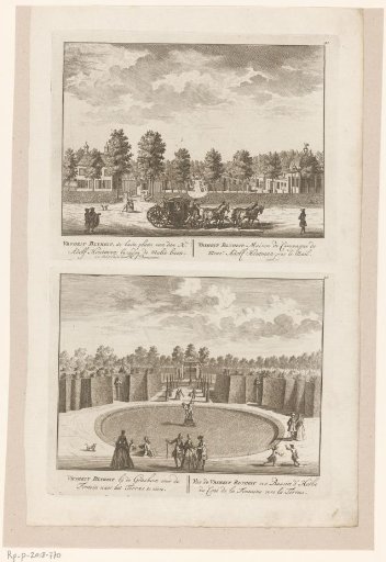 View of the country estate Vrijheid Blijheid and view of the gardens of the country estate Vrijheid Blijheid