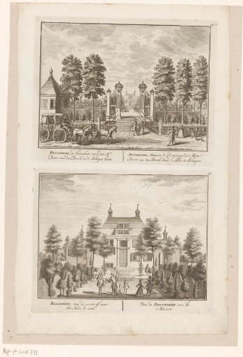 Two views of the country estate Belvédère