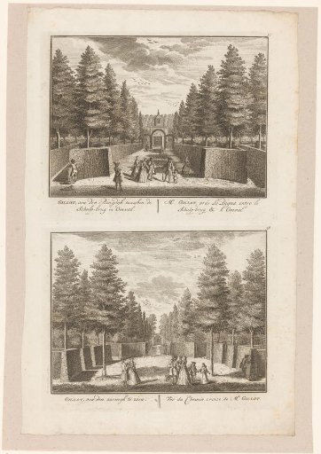 Two views of the country estate De Vergulde Eenhoorn