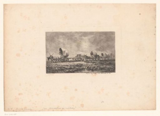 Landscape with a Procession of Covered Wagons
