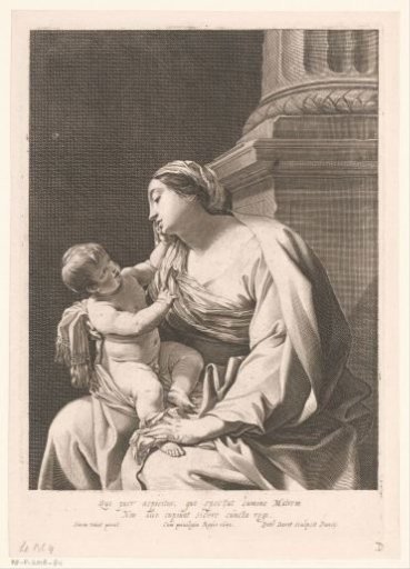 Mary with Child at the Foot of a Column