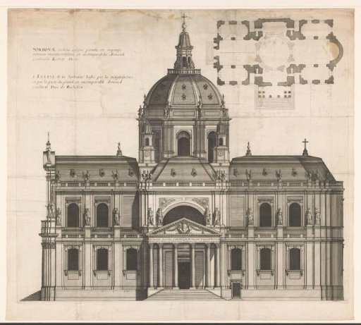 View of the northern façade of the Sorbonne chapel