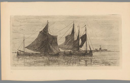 Three Sailing Boats Near Dordrecht
